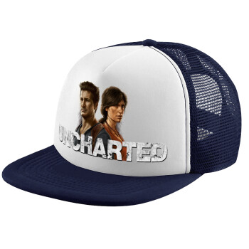 Uncharted, Children's Soft Trucker Cap with Dark Blue/White Mesh (POLYESTER, CHILDREN, ONE SIZE)