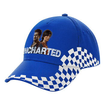 Uncharted, Adult Ultimate BLUE RACING Cap, (100% COTTON DRILL, ADULT, UNISEX, ONE SIZE)