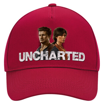 Uncharted, Adult Ultimate Hat RED, (100% COTTON DRILL, ADULT, UNISEX, ONE SIZE)