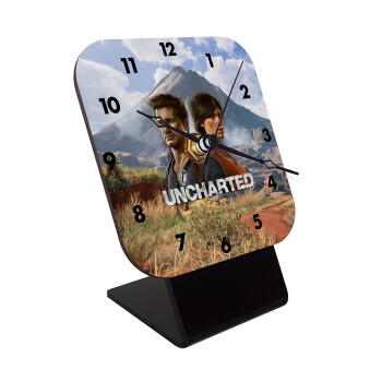 Uncharted, Επιτραπέζιο ρολόι ξύλινο με δείκτες (10cm)