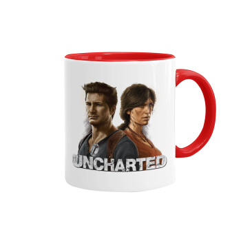 Uncharted, Mug colored red, ceramic, 330ml