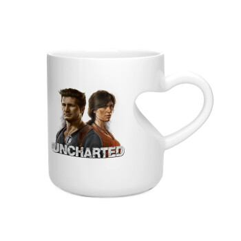 Uncharted, Κούπα καρδιά λευκή, κεραμική, 330ml