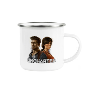 Uncharted, Metallic enamel cup white 360ml