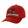 Adult Baseball Cap, 100% Cotton, Red (COTTON, ADULT, UNISEX, ONE SIZE)