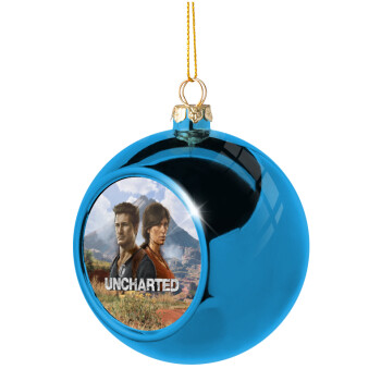 Uncharted, Blue Christmas tree ball ornament 8cm