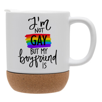 i'a not gay, but my boyfriend is., Ceramic coffee mug Cork (MAT), 330ml (1pcs)