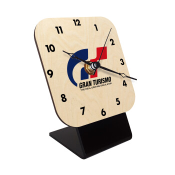 gran turismo, Quartz Table clock in natural wood (10cm)