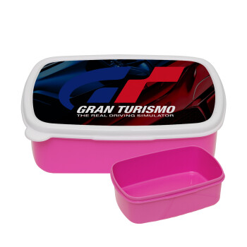 gran turismo, ΡΟΖ παιδικό δοχείο φαγητού (lunchbox) πλαστικό (BPA-FREE) Lunch Βox M18 x Π13 x Υ6cm