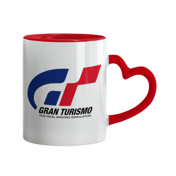 gran turismo, Mug heart red handle, ceramic, 330ml