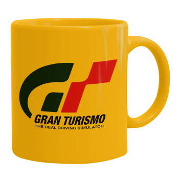 gran turismo, Ceramic coffee mug yellow, 330ml (1pcs)