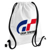 Backpack pouch GYMBAG white, with pocket (40x48cm) & thick cords