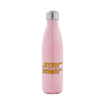 Stay Away, Metal mug thermos Pink Iridiscent (Stainless steel), double wall, 500ml