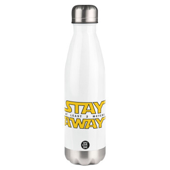 Stay Away, Metal mug thermos White (Stainless steel), double wall, 500ml