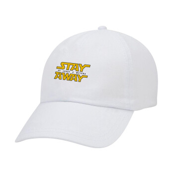 Stay Away, Καπέλο Ενηλίκων Baseball Λευκό 5-φύλλο (POLYESTER, ΕΝΗΛΙΚΩΝ, UNISEX, ONE SIZE)