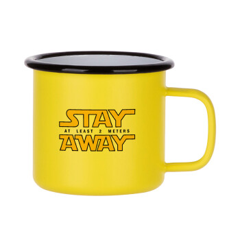 Stay Away, Metallic enamel MATT Yellow cup 360ml