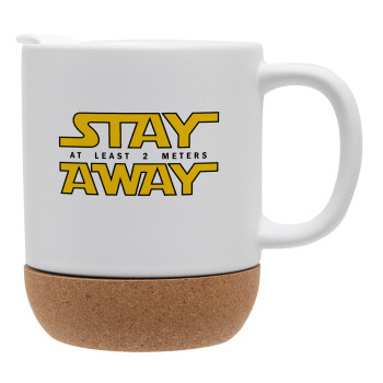 Stay Away, Ceramic coffee mug Cork (MAT), 330ml (1pcs)