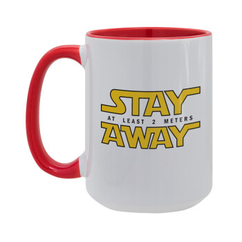 Stay Away, Κούπα Mega 15oz, κεραμική Κόκκινη, 450ml