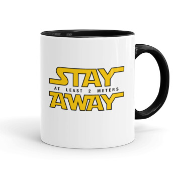 Stay Away, Mug colored black, ceramic, 330ml