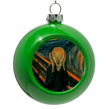 The Scream, Green Christmas tree ornament bauble 8cm