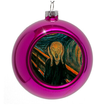 The Scream, Purple Christmas tree ornament bauble 8cm