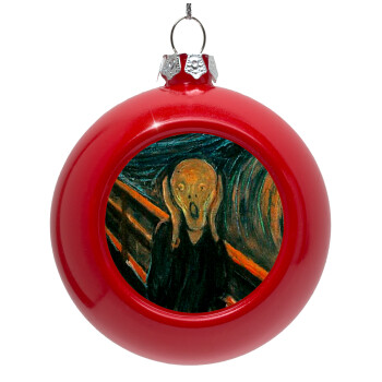 The Scream, Red Christmas tree ornament bauble 8cm