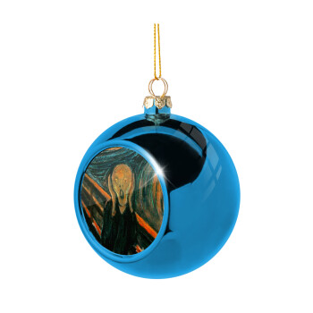 The Scream, Blue Christmas tree ball ornament 8cm