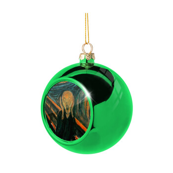 The Scream, Green Christmas tree ornament ball 8cm