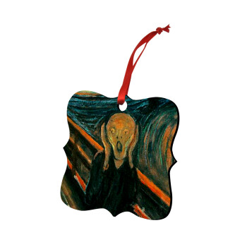 The Scream, Christmas ornament polygon wooden 7.5cm