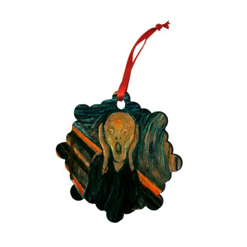 The Scream, Christmas ornament snowflake wooden 7.5cm