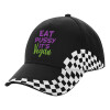 Adult Ultimate BLACK RACING Cap, (100% COTTON DRILL, ADULT, UNISEX, ONE SIZE)