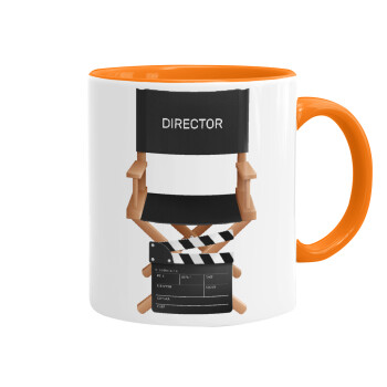 Director, Κούπα χρωματιστή πορτοκαλί, κεραμική, 330ml