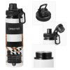 Metal water bottle with safety cap, aluminum 850ml