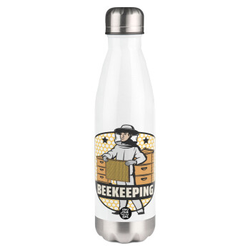 Beekeeping, Metal mug thermos White (Stainless steel), double wall, 500ml