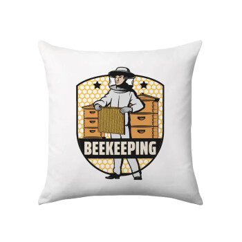 Beekeeping / Μελισσοκόμος, Μαξιλάρι καναπέ 40x40cm περιέχεται το  γέμισμα
