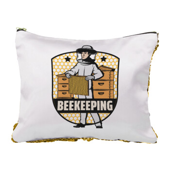 Beekeeping / Μελισσοκόμος, Τσαντάκι νεσεσέρ με πούλιες (Sequin) Χρυσό