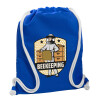 Backpack pouch GYMBAG Blue, with pocket (40x48cm) & thick cords