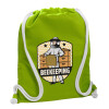 Backpack bag GYMBAG LIME GREEN, with pocket (40x48cm) & thick cords