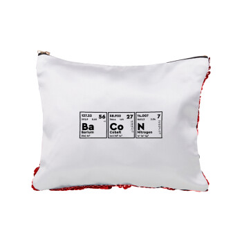 Chemical table your text, Red sequin cosmetic bag