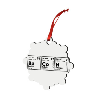 Chemical table your text, Χριστουγεννιάτικο στολίδι snowflake ξύλινο 7.5cm