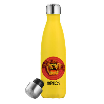 Taz, Yellow Stainless Steel Metallic Thermos, double-walled, 500ml