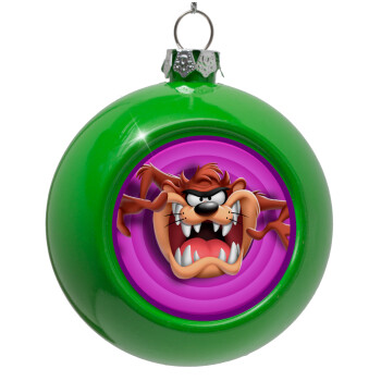 Taz, Green Christmas tree ornament bauble 8cm