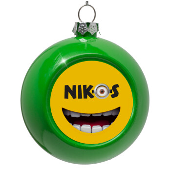 The minions, Green Christmas tree ornament bauble 8cm