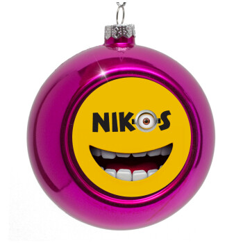 The minions, Purple Christmas tree ornament bauble 8cm