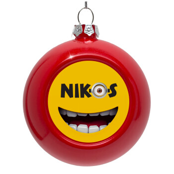 The minions, Red Christmas tree ornament bauble 8cm