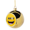 Golden Christmas tree ball ornament 8cm