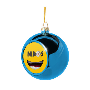 The minions, Blue Christmas tree ball ornament 8cm