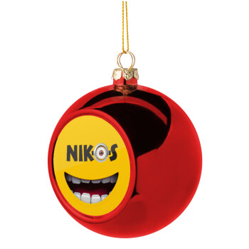 The minions, Christmas tree ball Red 8cm