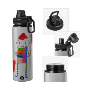 Ο Αλέξανδρος ζωγραφίζει την Αγάπη, Metallic water bottle with safety cap, 850ml aluminum