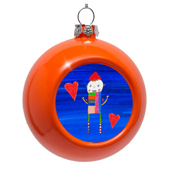 Ο Αλέξανδρος ζωγραφίζει την Αγάπη, Orange Christmas tree ornament bauble 8cm