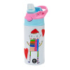 Children's hot water bottle, stainless steel, with safety straw, Pink/BlueCiel (360ml) BPA FREE